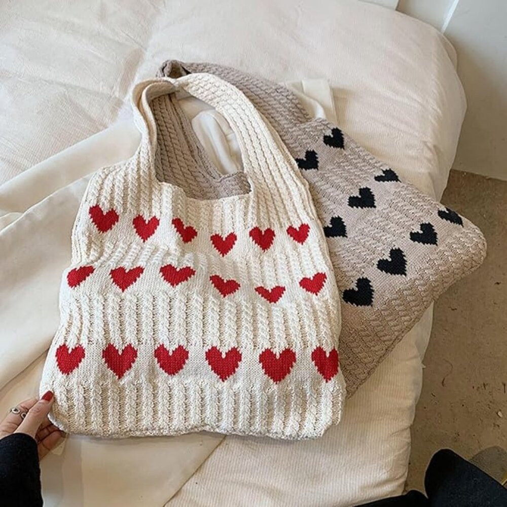 Handmade Crochet Medium Size High Capacity Shoulder Tote Bag